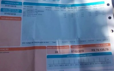 Susto: Família de 3 pessoas recebe conta de luz no valor de R$ 79 mil em MS
