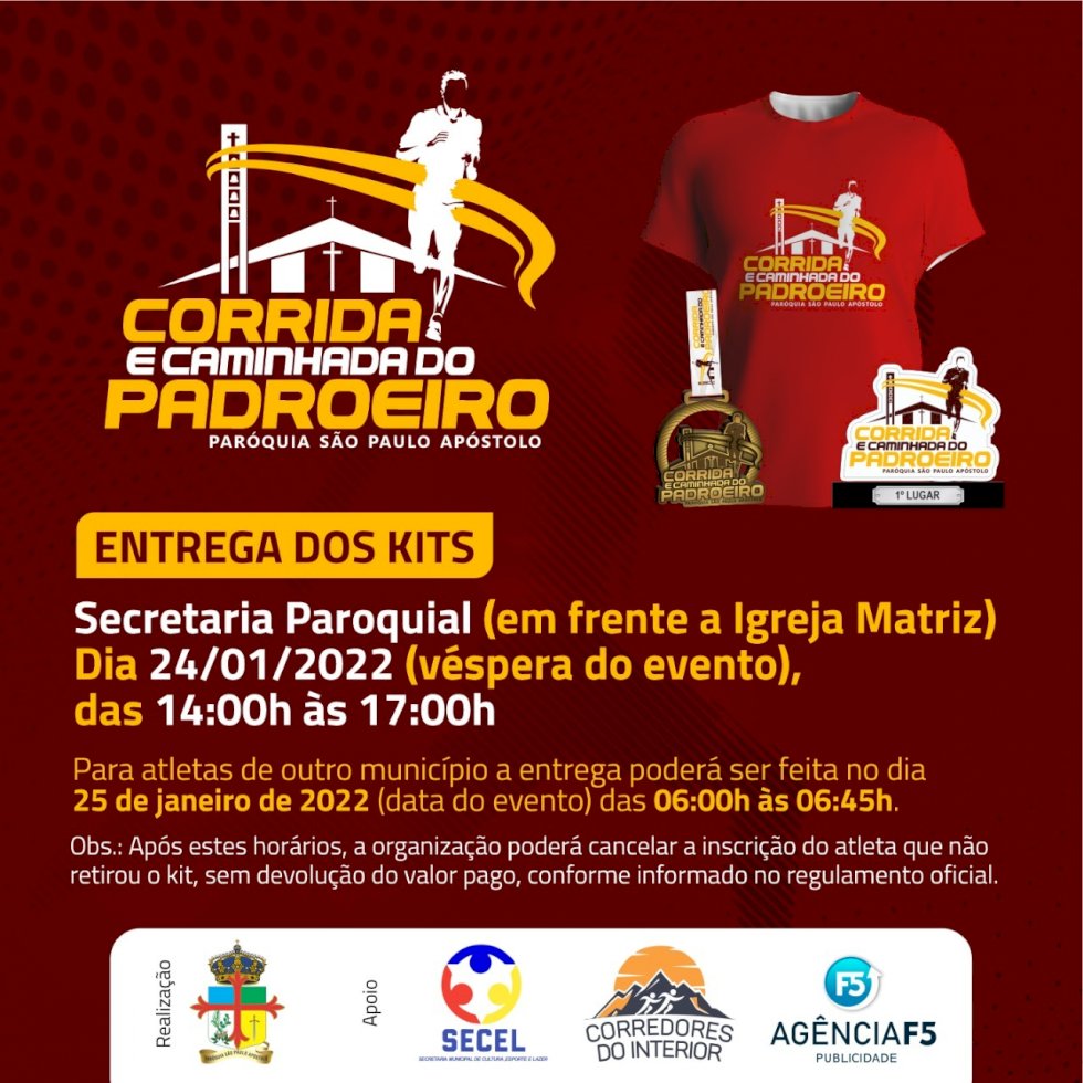 IVINHEMA: Últimas vagas para a Corrida e Caminhada do Padroeiro do dia 25 de janeiro