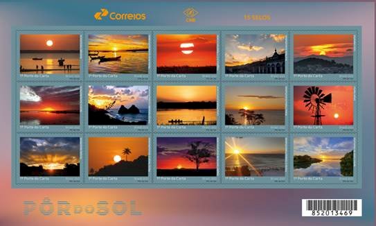 Homenagem ao Pôr do Sol é tema de selos especiais.