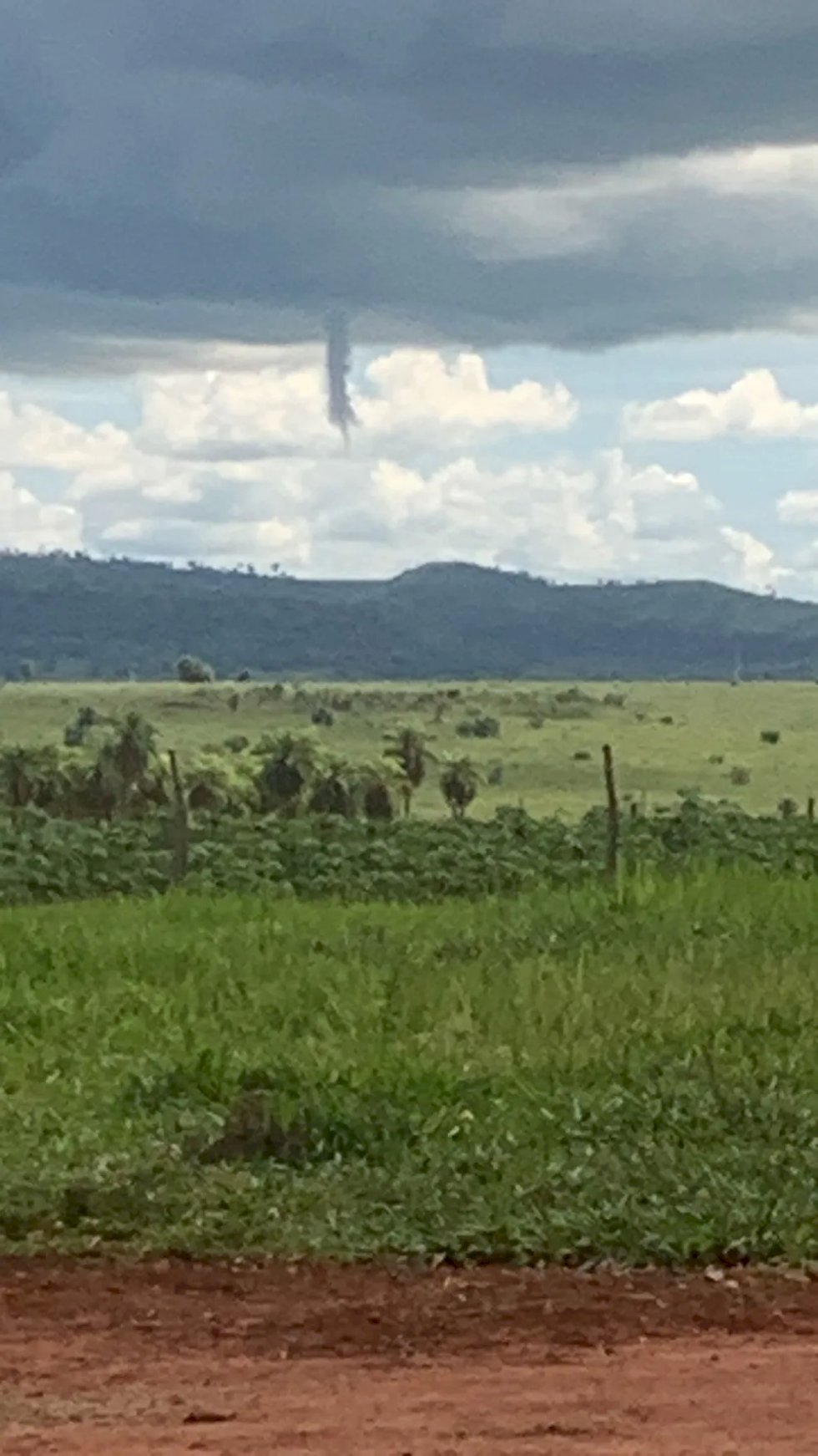 Nuvem funil: formação inicial de tornado assusta moradores em MS.