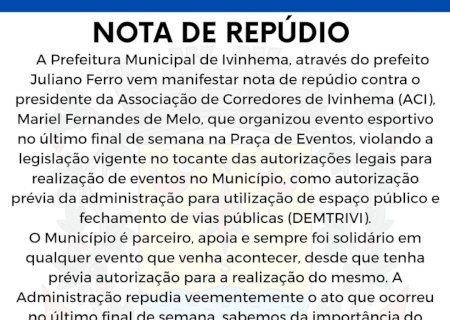 Prefeitura municipal - Nota de repúdio.