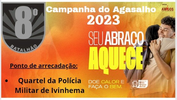Campanha do agasalho 2023 \'SEU ABRAÇO AQUECE\' vejam os locais de entrega.