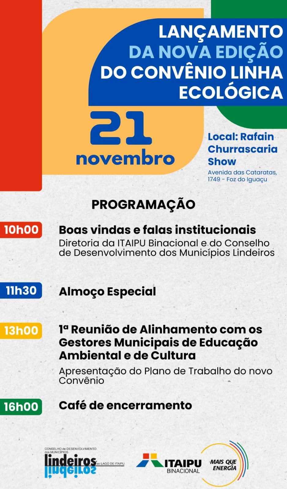 Itaipu promove lançamento da nova edição do Convênio Linha Ecológica: Educação, Cultura e Sustentabilidade