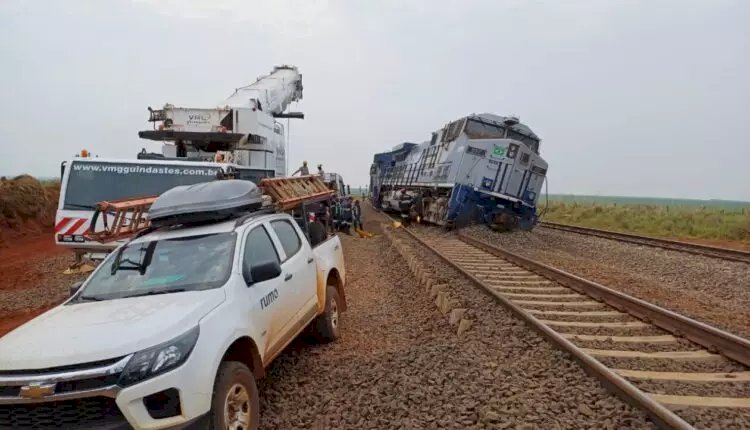 Trem com quase 100 vagões descarrilhou em Chapadão do Sul