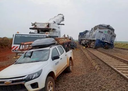 Trem com quase 100 vagões descarrilhou em Chapadão do Sul