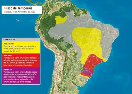 Frente fria pode dar fim ao calorão em MS; temperatura deve cair até 10ºC