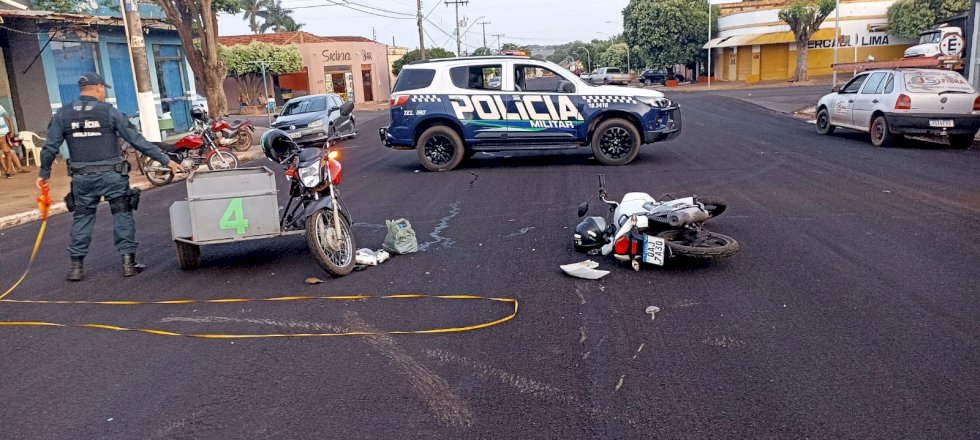 Ivinhema - Acidente entre motos deixa um Jovem com ferimentos leves