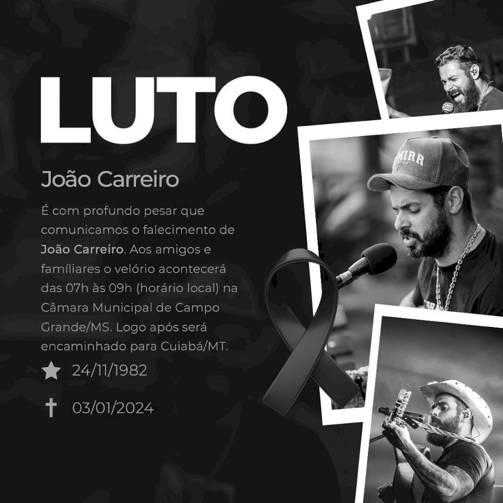 João Carreiro será velado na Câmara Municipal de Campo Grande