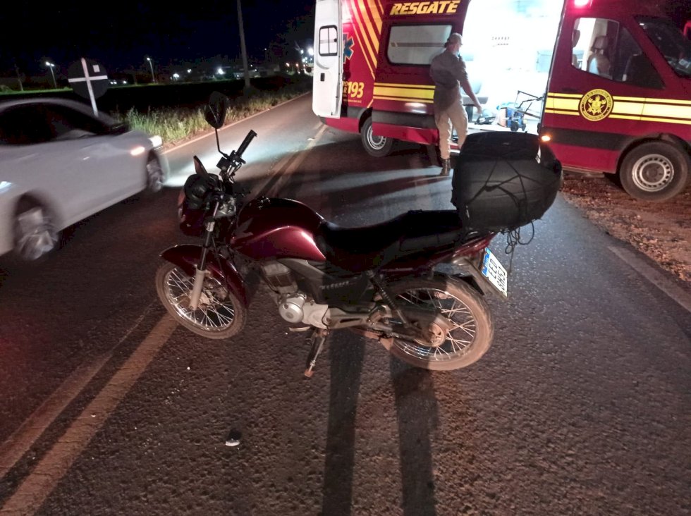 Ivinhema - Motociclista fica ferido após rampar quebra molas na MS - 141