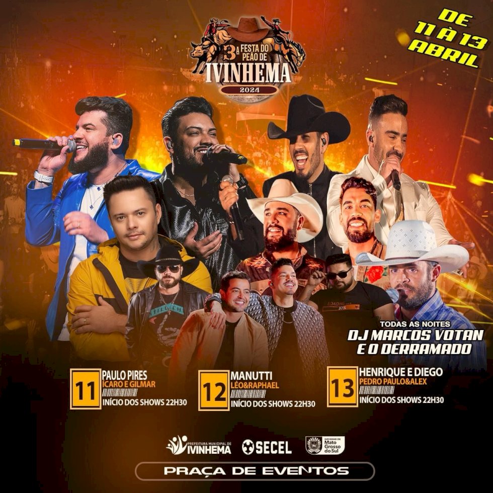 Município de Ivinhema realizará festa do Peão com Record de shows