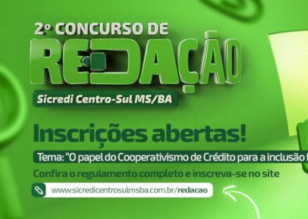 Sicredi Centro-Sul MS/BA abre inscrições para 2º Concurso de Redação