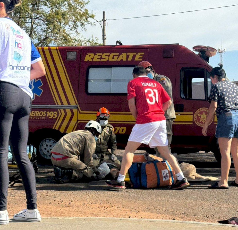 Ivinhema - Motociclista menor de idade, atropela criança de 9 anos, ambos ficam com ferimentos graves