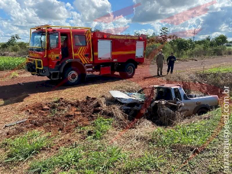 Homem que tentava contra a própria vida, se envolve em acidente com carreta na MS - 157