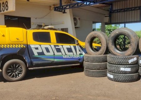 Pneus contrabandeados são apreendidos entre Nova Andradina e Batayporã