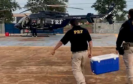 Com helicóptero, PRF realiza transporte de urgência para transplante de órgãos em Campo Grande