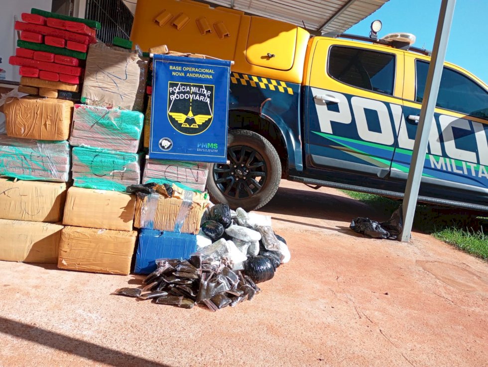 Polícia Militar Rodoviária apreende mais de meia tonelada de drogas em Anaurilândia