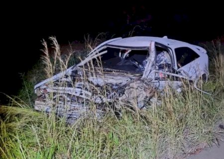 Acidente durante a madrugada na MS-395 deixa um morto e dois feridos entre Bataguassu e Brasilândia
