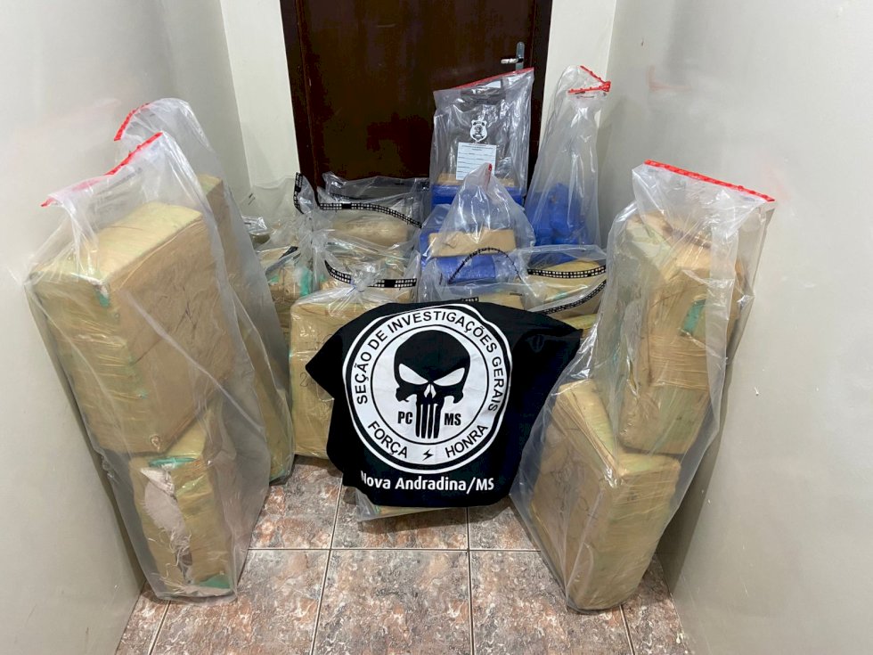 Nova Andradina - Polícia Civil apreende carga com mais de meia tonelada de maconha e prende homem em flagrante