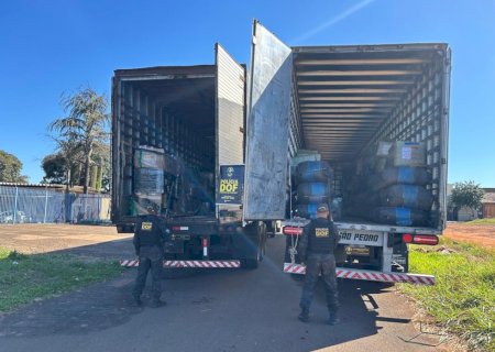 DOF apreende dois caminhões carregados de produtos ilegais avaliados em mais de R$ 21 milhões