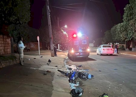 Ivinhema - Acidente entre moto e caminhonete deixa uma vítima fatal