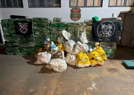 PF apreende 1,3 tonelada de droga na zona rural de Naviraí