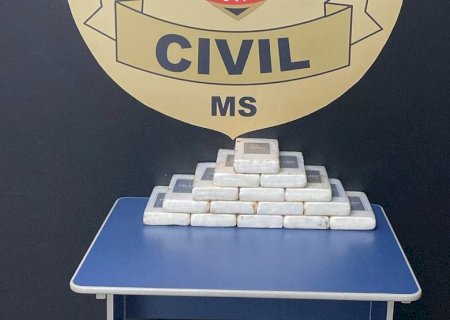 Polícia Civil apreende 16kg de cocaína e prende homem em flagrante