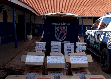 Polícia Militar apreende veículo carregado com cigarros contrabandeados em Batayporã