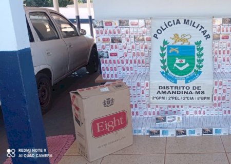 IVINHEMA - POLÍCIA MILITAR APREENDE CARGA DE CIGARROS CONTRABANDEADOS EM AMANDINA