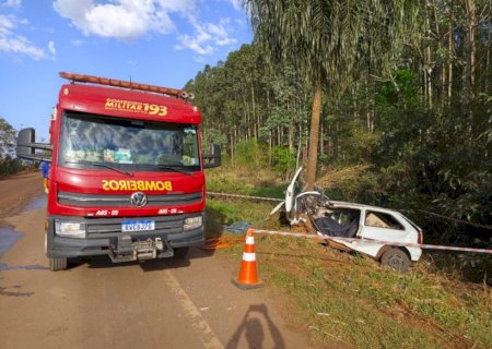 Acidente com vítima fatal na MS - 276 veículo placas de Nova Andradina