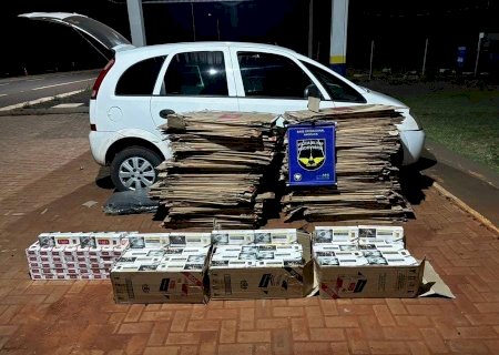 Angélica - Polícia Militar Rodoviária apreende carga de cigarros contrabandeados na MS-145