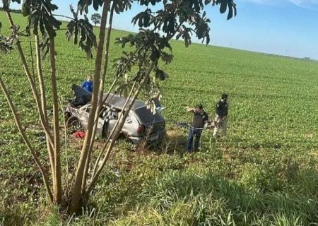 Motorista perde controle da direção e capota veículo na BR - 267, passageiro morre