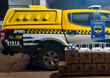 Anaurilândia - PMR apreende equipamentos eletrônicos durante fiscalização na MS -276