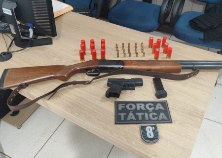 Angélica - Policia Militar flagra caça ilegal e aprende armas e munição