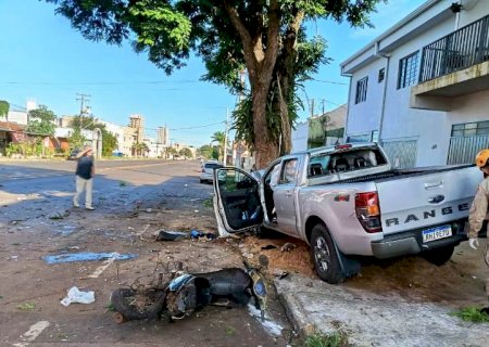 Violento acidente no centro da cidade do MS, deixa morto e ferido
